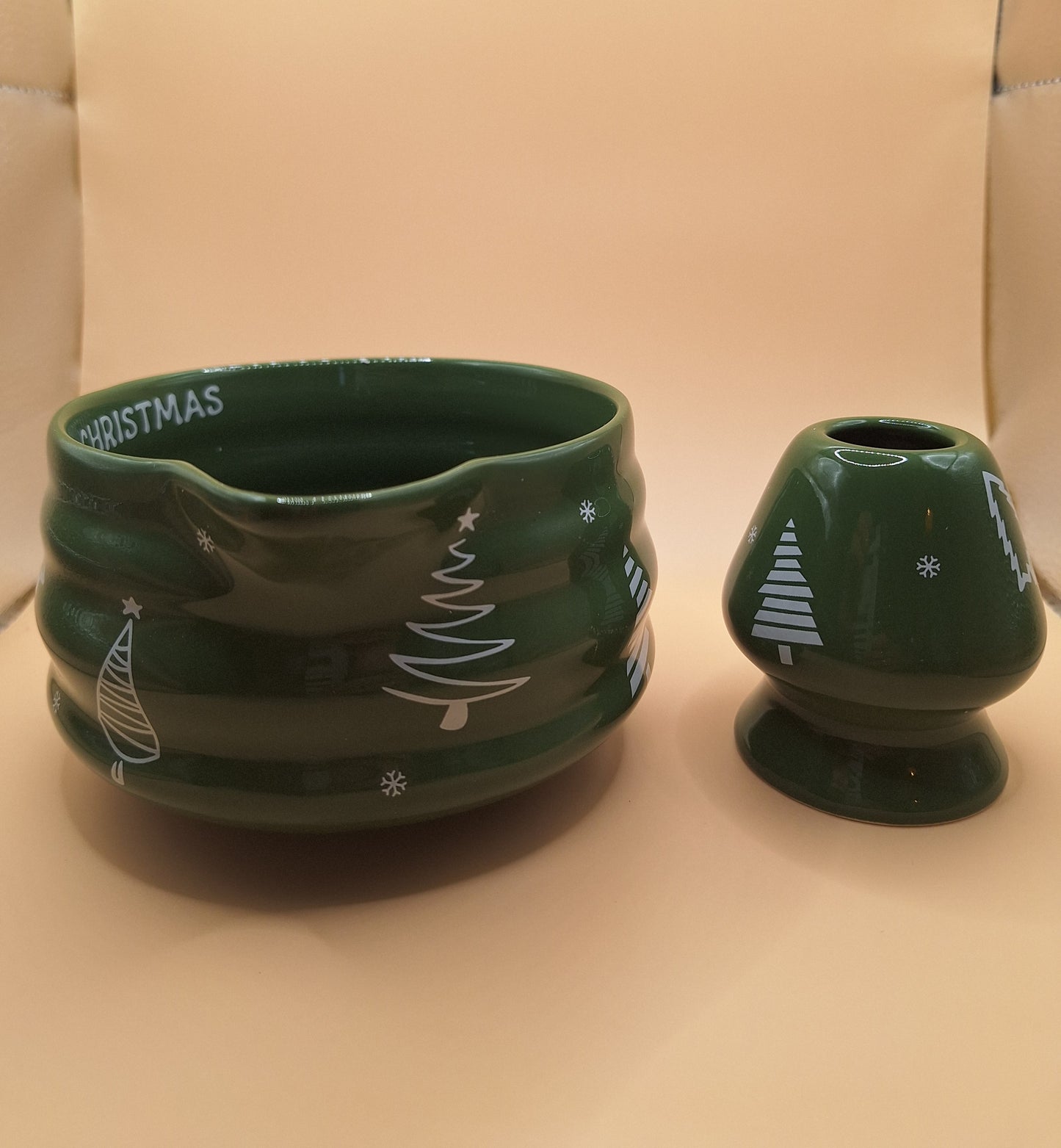🎄✨ Coffret de Matcha de Noël – Bol Bec Verseur + Support à Fouet ✨🎄