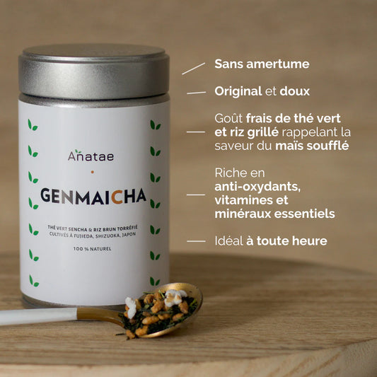 🌾 Thé Genmaicha Japonais Bio – Anatae · Le thé “pop-corn” doux & réconfortant du Japon 🍃 90g