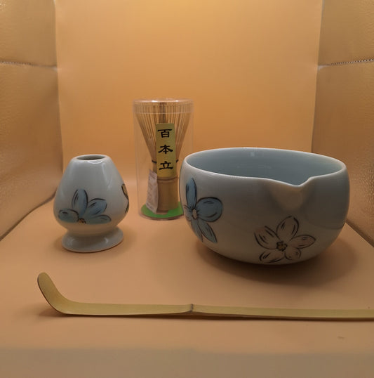 💠Porcelain Matcha Kit "Hana no Kori" 花の氷 Glazed Flowers (4 pieces)