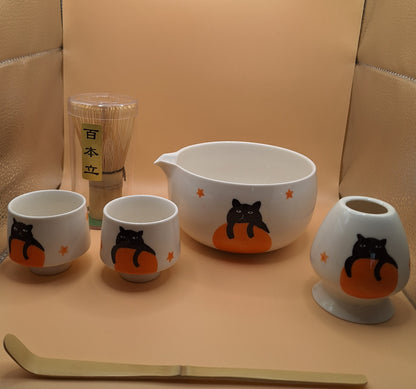 🧡 “Tamaneko” 玉猫 — Le chat-bulle qui garde les trésors doux - Kit de matcha 6 pièces