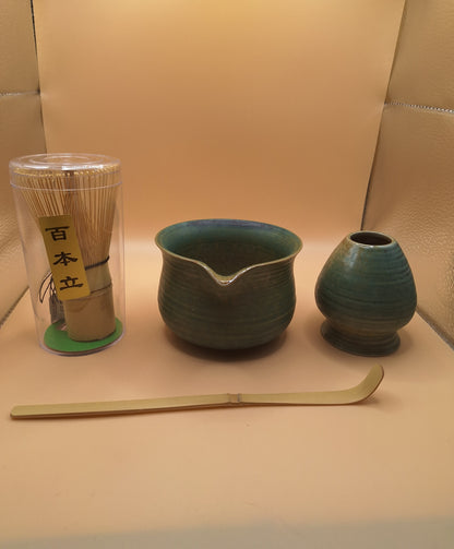 🫒🍵 Kit Matcha 4 pièces Midori Kogane – 緑黄金 L’or d’olive