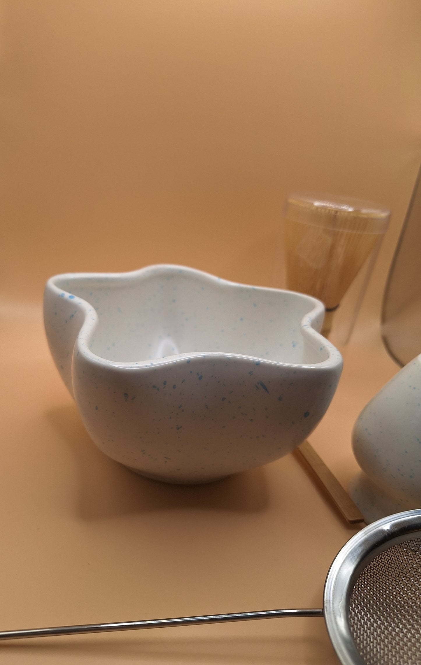 🌸 Set de Matcha Japonais 4 pièces en céramique  “Hoshi no Umi” – 海の星 (Étoile de Mer) 🌸