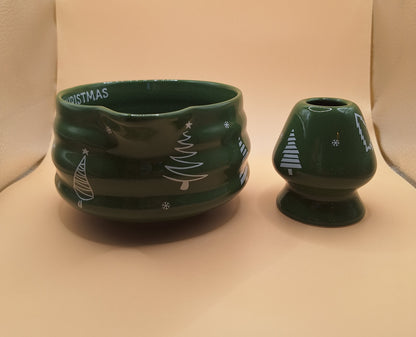 🎄✨ Coffret de Matcha de Noël – Bol Bec Verseur + Support à Fouet  ✨🎄