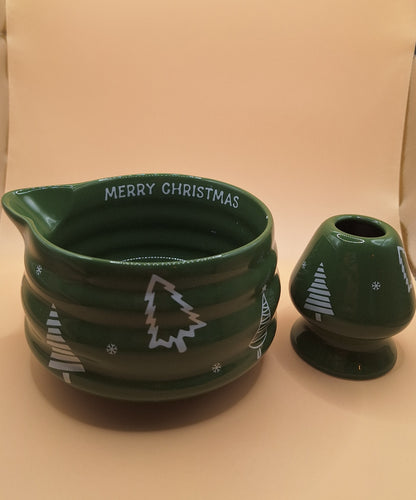 🎄✨ Coffret de Matcha de Noël – Bol Bec Verseur + Support à Fouet  ✨🎄