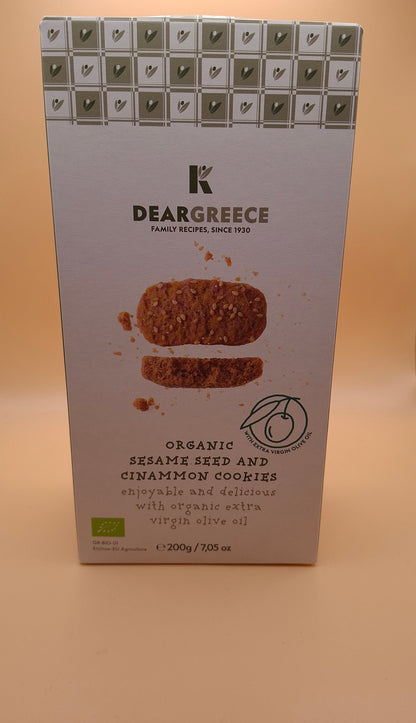 Biscuits BIO grecs au sésame, à la cannelle & à l’huile d’olive – 200 g 🌿✨