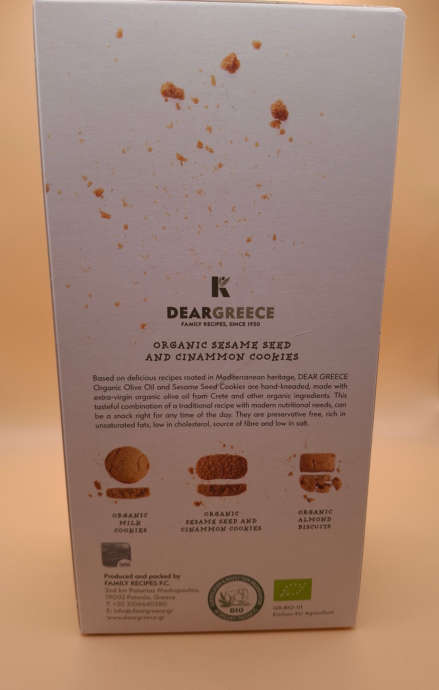 Biscuits BIO grecs au sésame, à la cannelle & à l’huile d’olive – 200 g 🌿✨