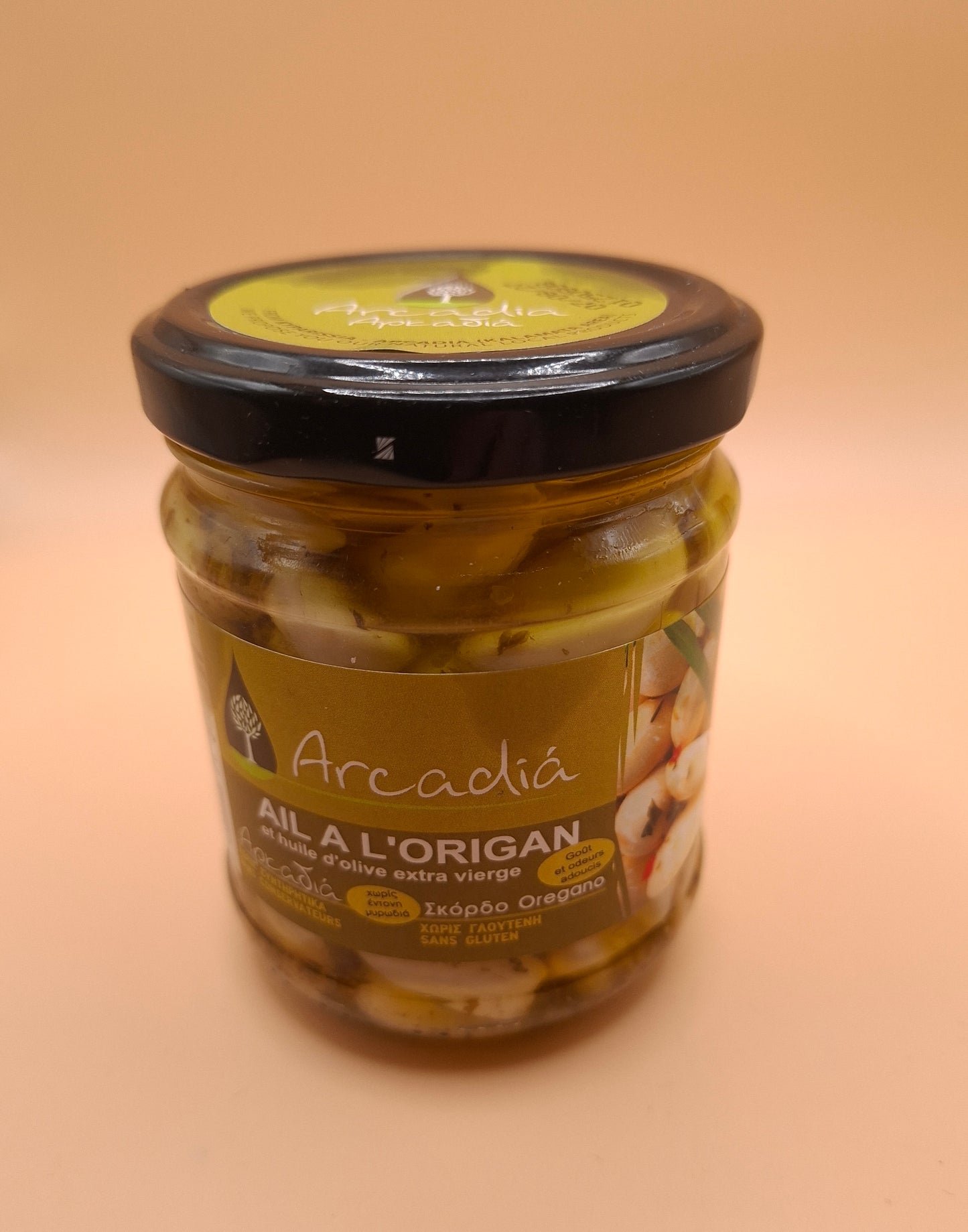 🧄 Ail grec Confit à l’Huile d’Olive & Origan – Arcadia (200g)