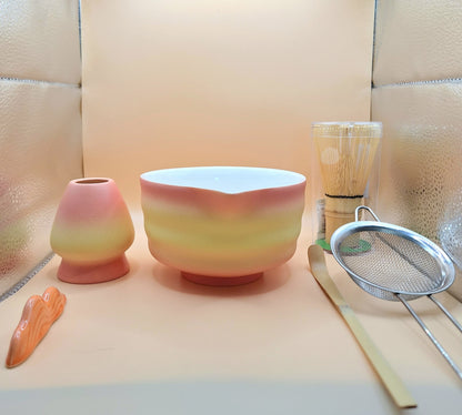 🍊✨ "Yoko no Nami" 陽光の波 – Vague de lumière - Kit de matcha 7 pièces