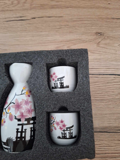 🌸✨ Beautiful Hand Painted Ceramic Japanese Sake Set 6 Pieces Ceramic ✨🌸