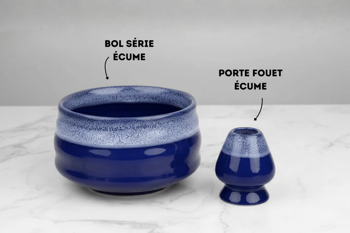 🍃✨ Bol à matcha chawan traditionnel en Porcelaine  – Série “Écume” - Kumiko Matcha - Édition limitée