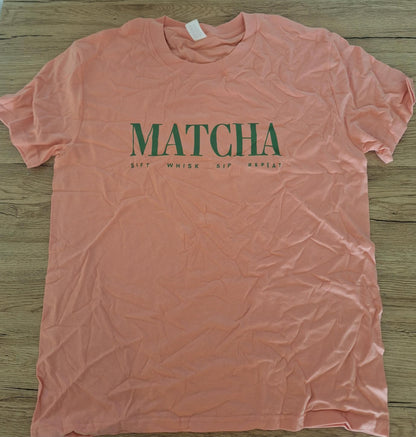 🔁 4. T-shirt Matcha: Sift, Whisk, Sip, Repeat 100% coton