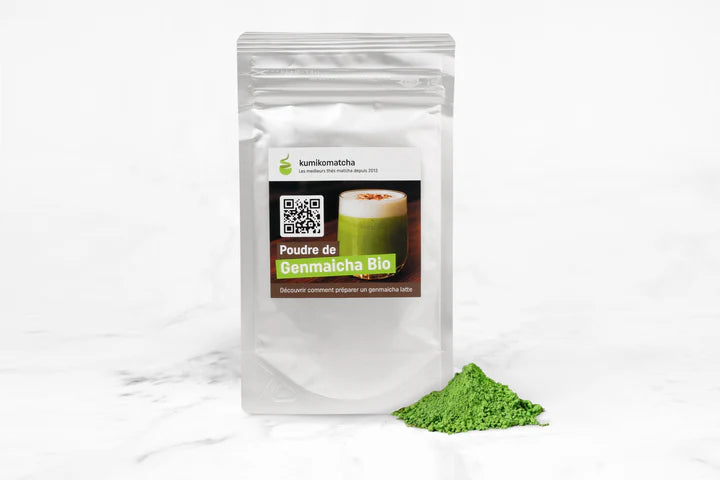 🍵 Genmaicha  poudre bio – 50g –  🍿Goût Popcorn  Kumiko Matcha