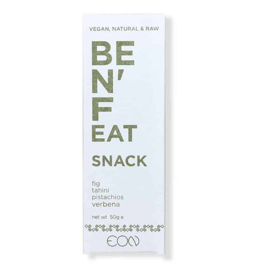 🌿 Barre énergétique vegan Grecque – Figue, Tahini, Verveine & Pistaches – 50 g
