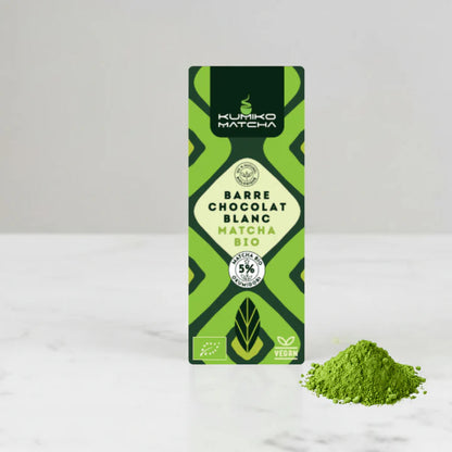🍫🌿 Barre Chocolat Blanc & Matcha Bio Okumidori 5% Snack d’exception –  Bio & vegan - Kumiko Matcha
