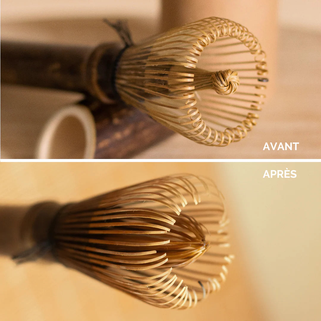 🌿✨ Fouet Chasen Long en Bambou – Manche Brun | Anatae ✨🌿