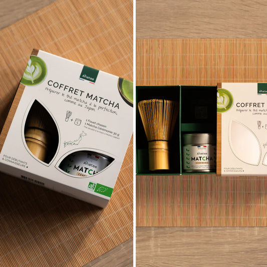 🌱🎁 Coffret cadeau Matcha Cérémonie Bio + Fouet Bambou Chasen 120 brins – Anatae 🎁🌱